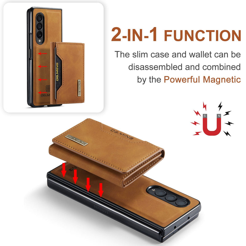 2 In 1 Leather Wallet Case For Samsung Galaxy Z Fold 5