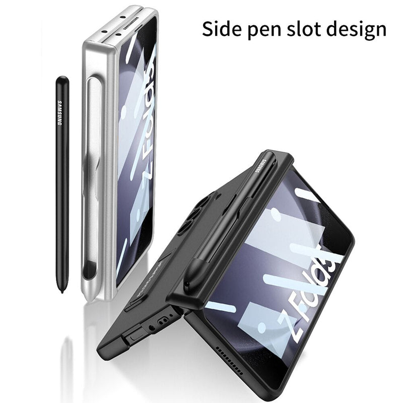 Shockproof Matte Case With Bracket & Pen Holder For Samsung Galaxy Z Fold 5